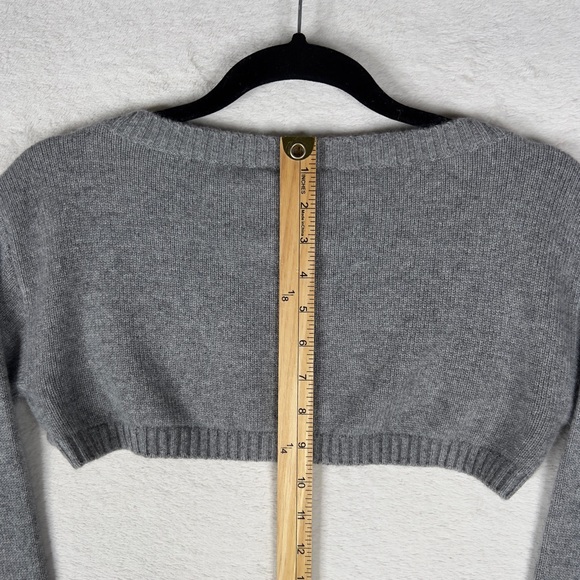 Reformation Maddy Cashmere Cropped Top Sweater Women's Small Husky Gray NWT - Picture 12 of 12